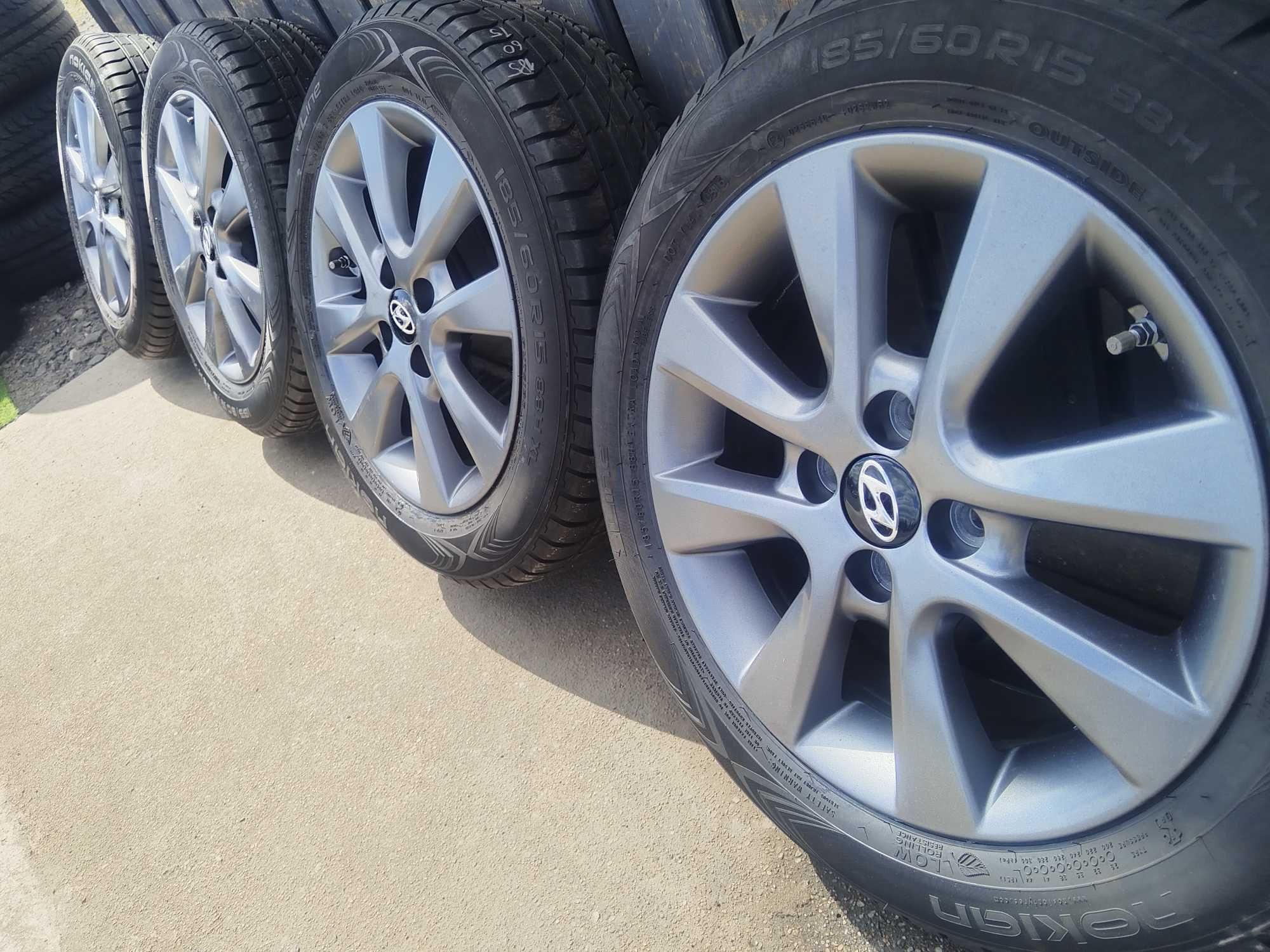 KOŁA LETNIE,ALUFELGI 15'' 4x100 HYUNDAI I20,KIA Rio+185/65R15.J.Nowe