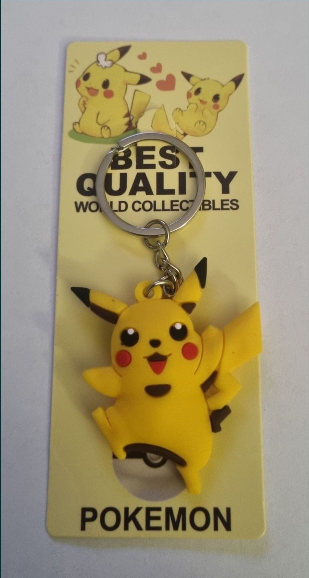 Duży brelok gumowy obustronny Pokemon Pikachu. Nowy.