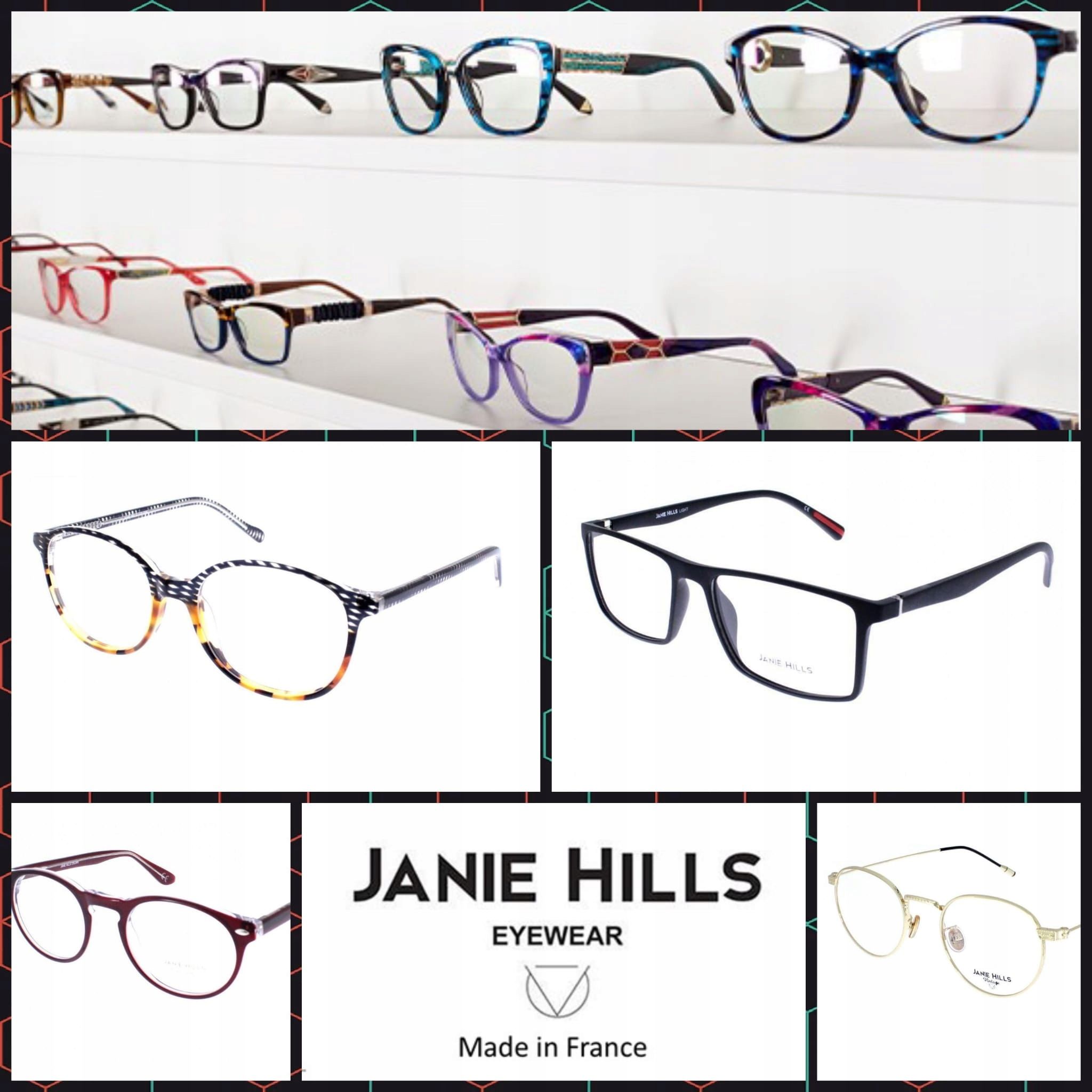 Janie Hills Okulary Zerówki Oprawki Francja