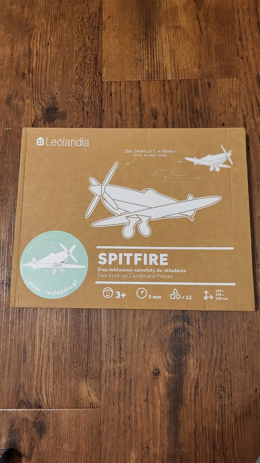 Spitfire leolandia tekturowy samolot do składania
