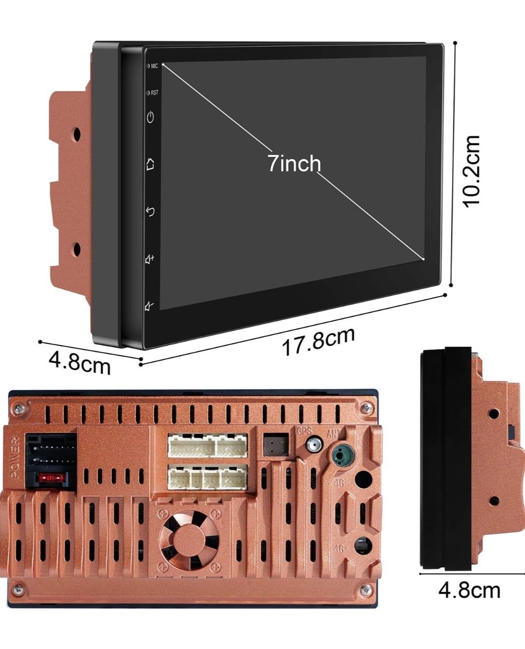 ANKEWAY  7-дюймова [2G + 32G] Android 10.1 Автомагнітола  Double Din В