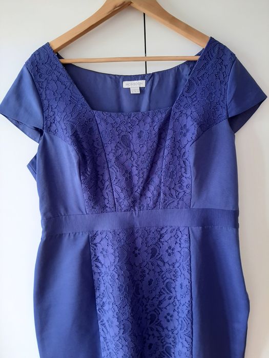 Fioletowa sukienka, wysoka jakość wykonania, wizytowo-imprezowa