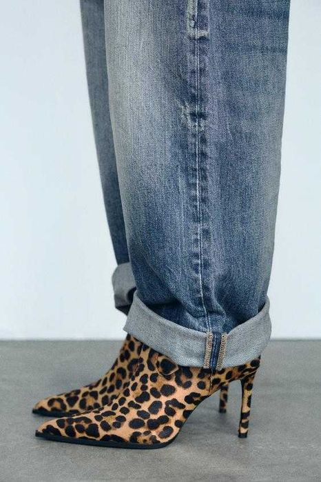 Botins estampados da Zara em pele