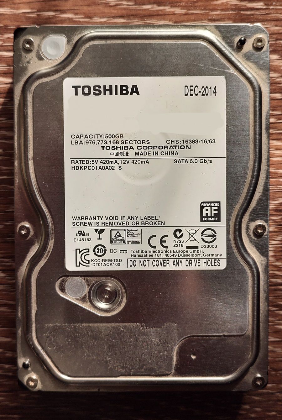 Жорсті диски HDD 500 GB - SEAGATE/WD/TOSHIBA