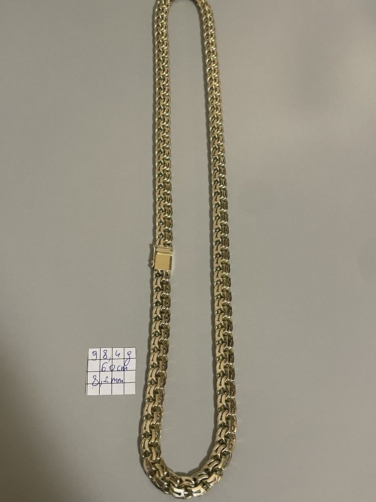 Nowy zloty ocechowany łancuszek galiabrdi 98 g 60 cm
