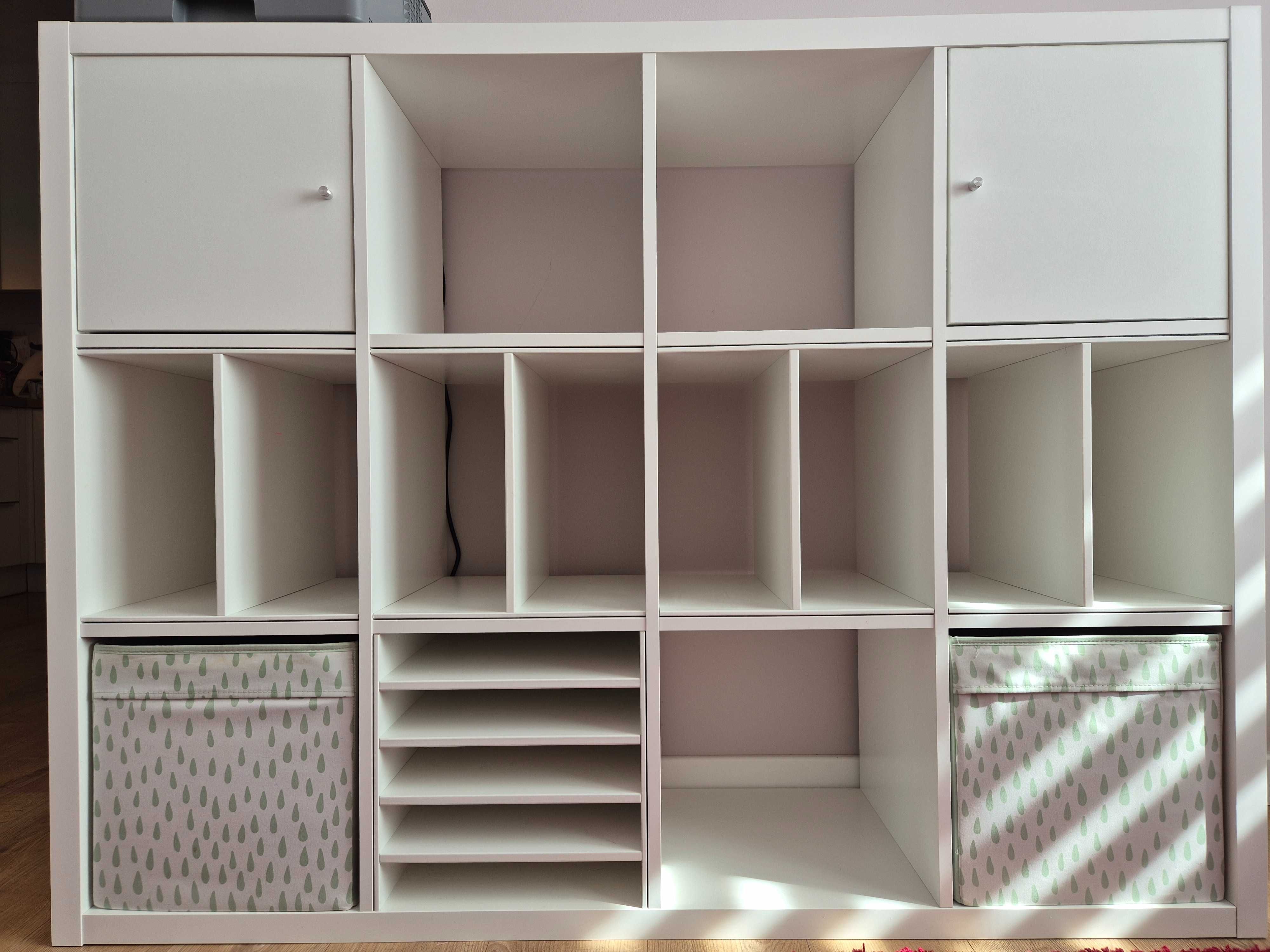 Regał ikea kallax 4x3 plus dodatkowe wklady