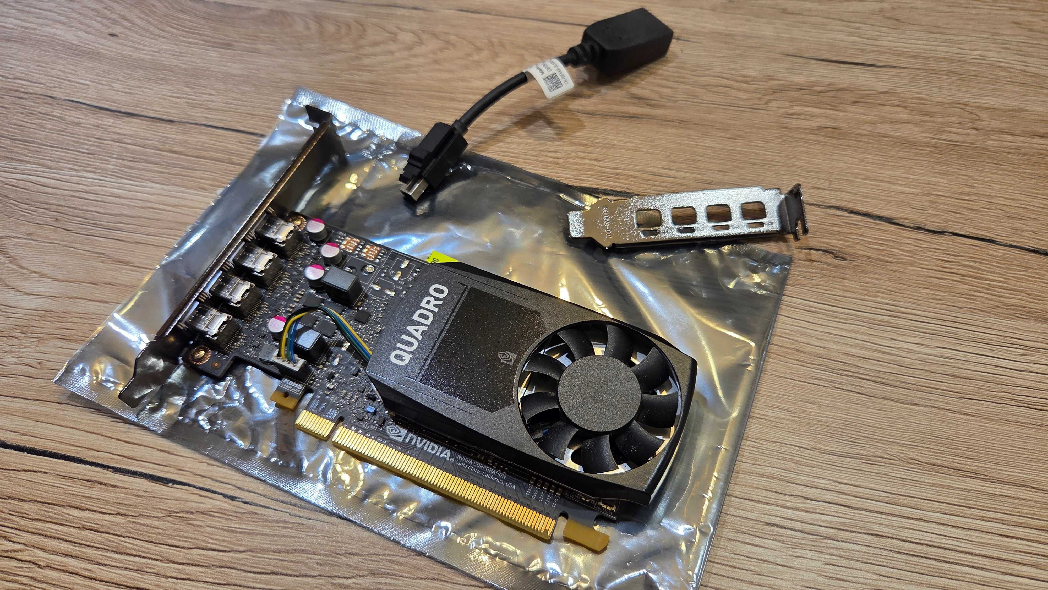 Karta graficzna GPU Nvidia Quadro P1000 + przejściówka + low profile