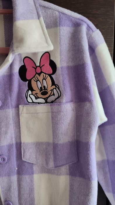 Kurtka koszulowa w kratę dziewczęca 140 Myszka Minnie
