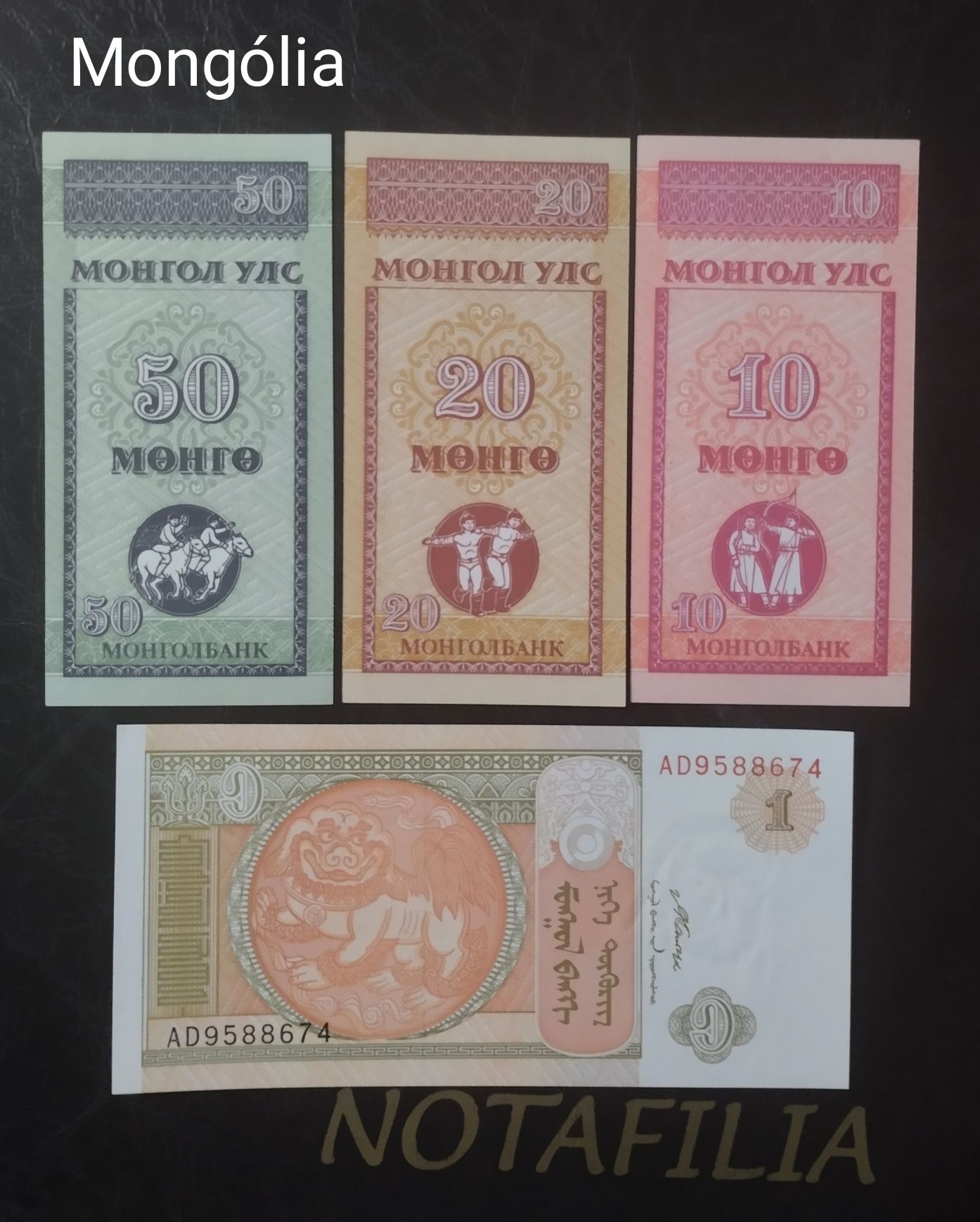 Coleção de notas de Cuba e Mongólia