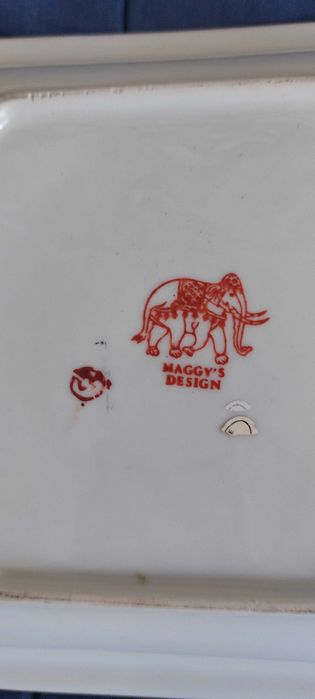 Prato octogonal aneleiro ou despeja bolsos, pintura em relevo