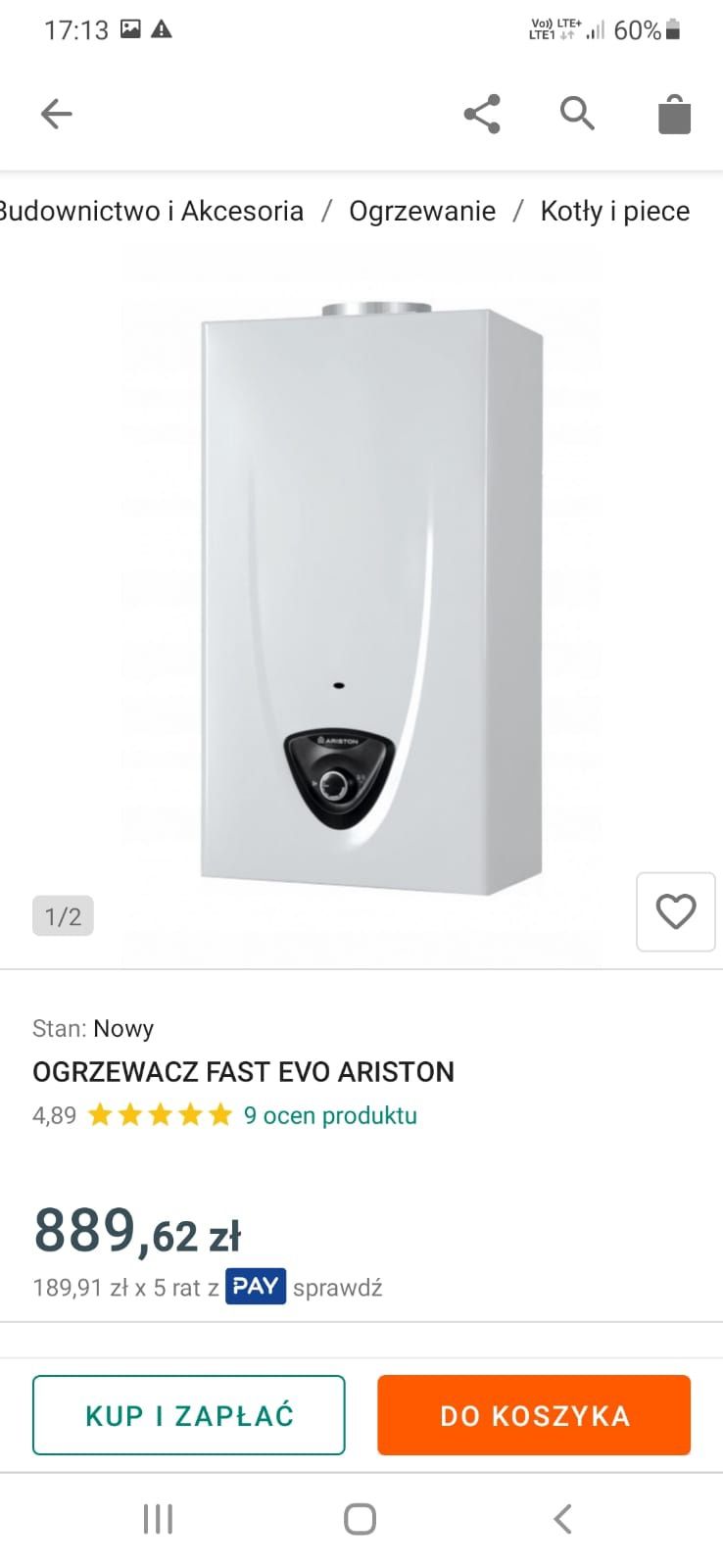 Podgrzewacz wody gazowy Ariston