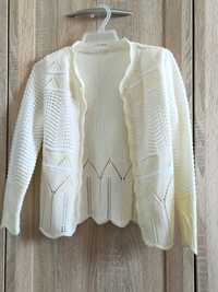 Sweter biało-kremowy dla dziewczynki