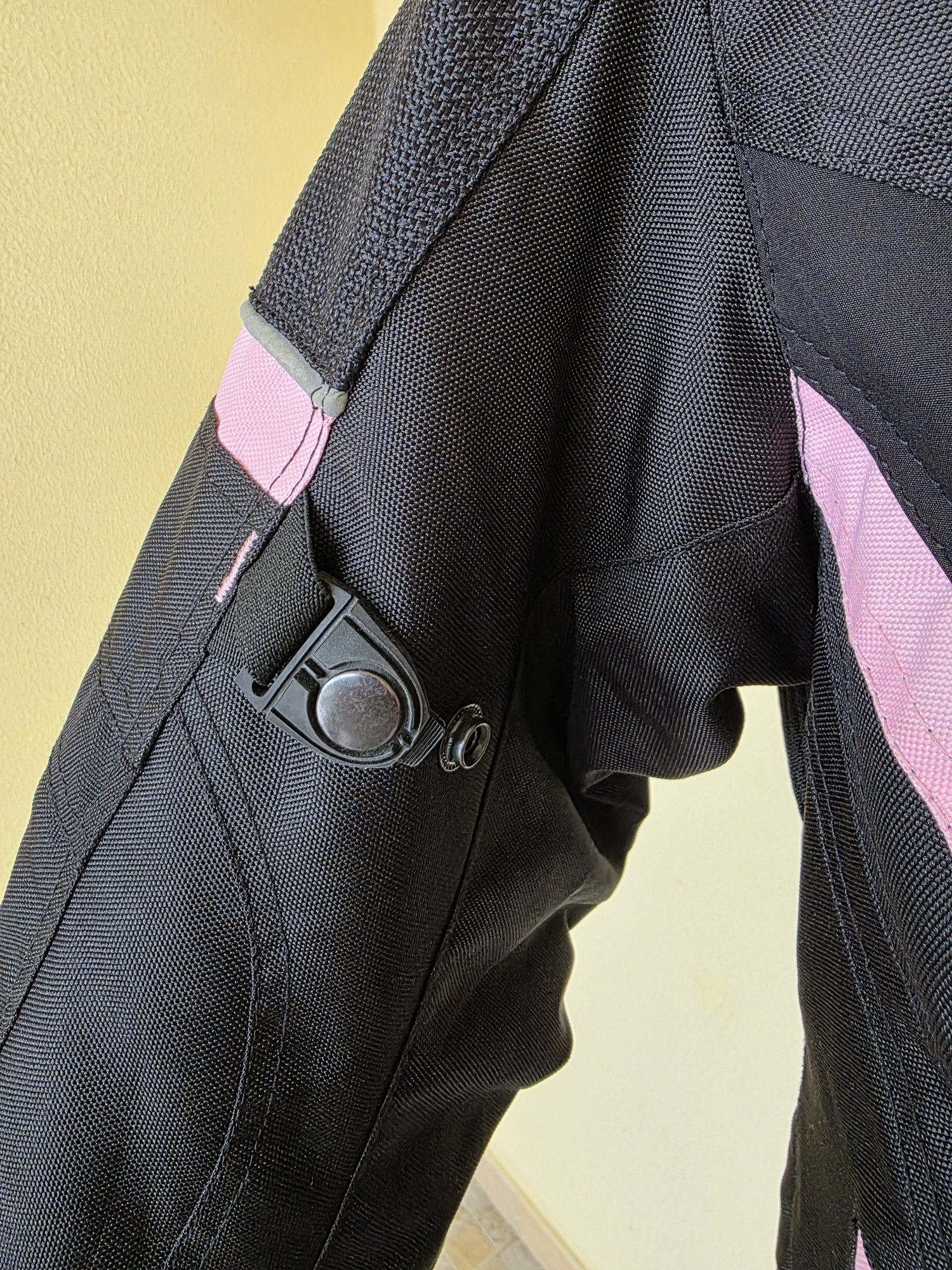 Casaco de Moto Senhora DG Preta e Rosa - Tamanho S