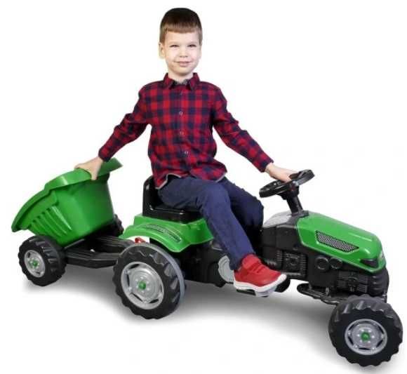 Traktor na pedały jeździk NOWY z przyczepką samochód DUŻY
