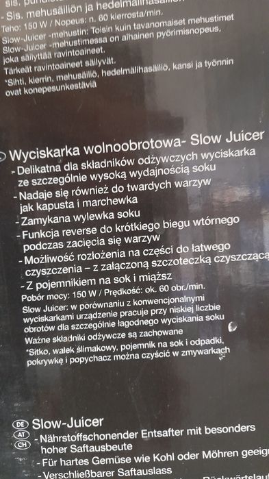 Wyciskarka wolnoobrotowa SilverCrest