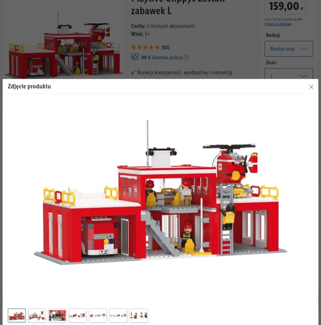 NOWA Remiza strażacka klocki jak Lego wóz strażacki strażak
