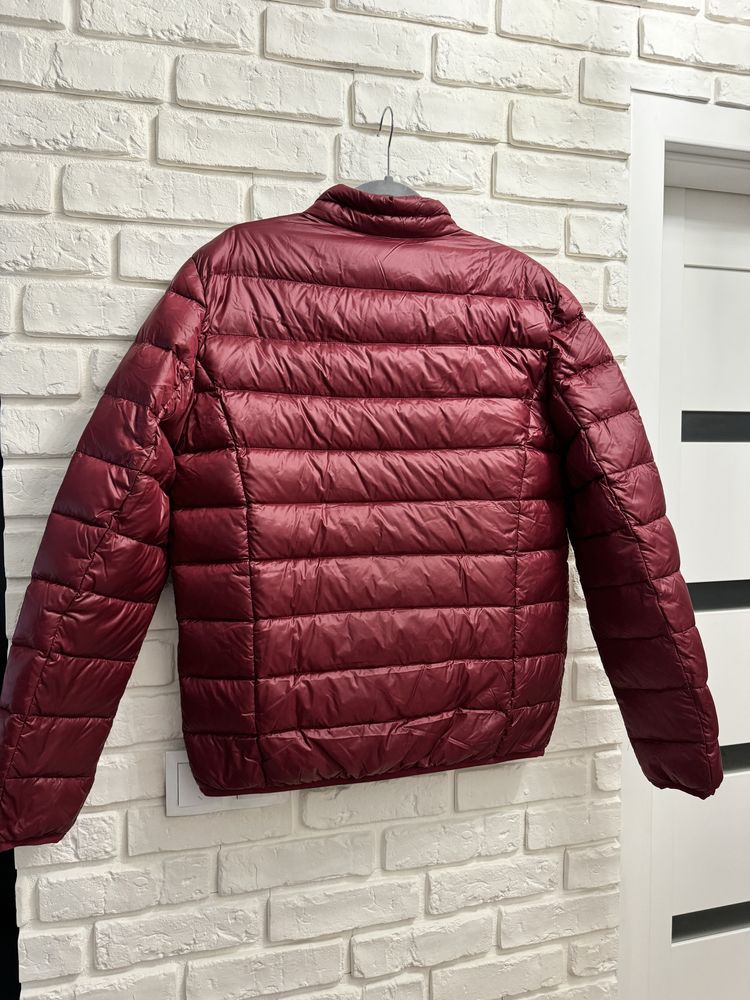 Męska kurtka burgund Trussardi Jeans z pierza puchu