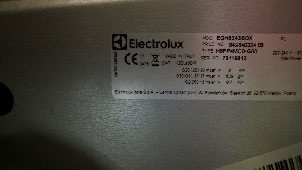 Płyta gazowa Elektrolux EGH6343BBOX