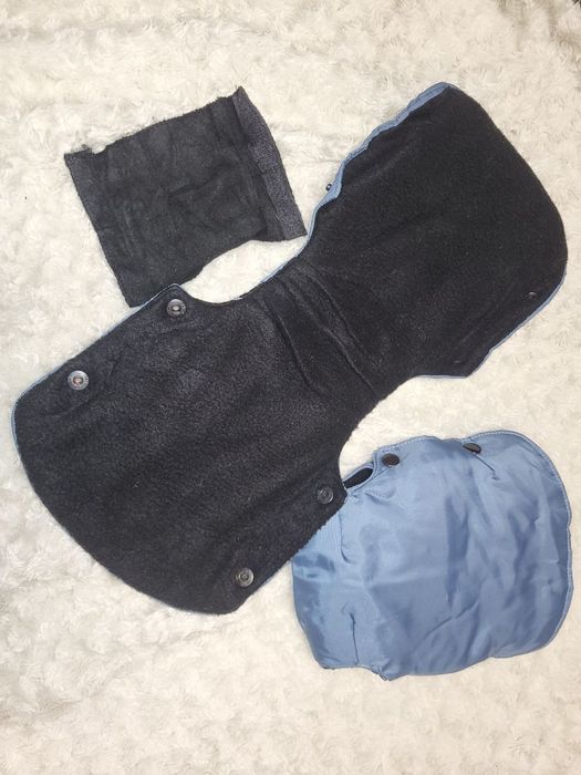 Рукавиці, муфти  на коляску, санчата сірі та блакитні