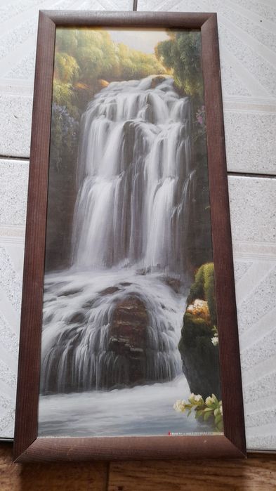 Obraz w ramce drew.WODOSPAD.wys 53x23 cm