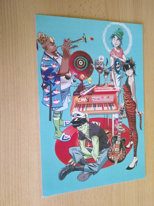 plakat zespołu muzycznego  gorillaz