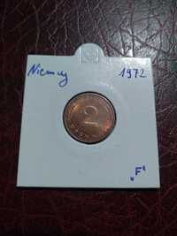 Moneta Niemcy RFN 2 fenigi 1972 F