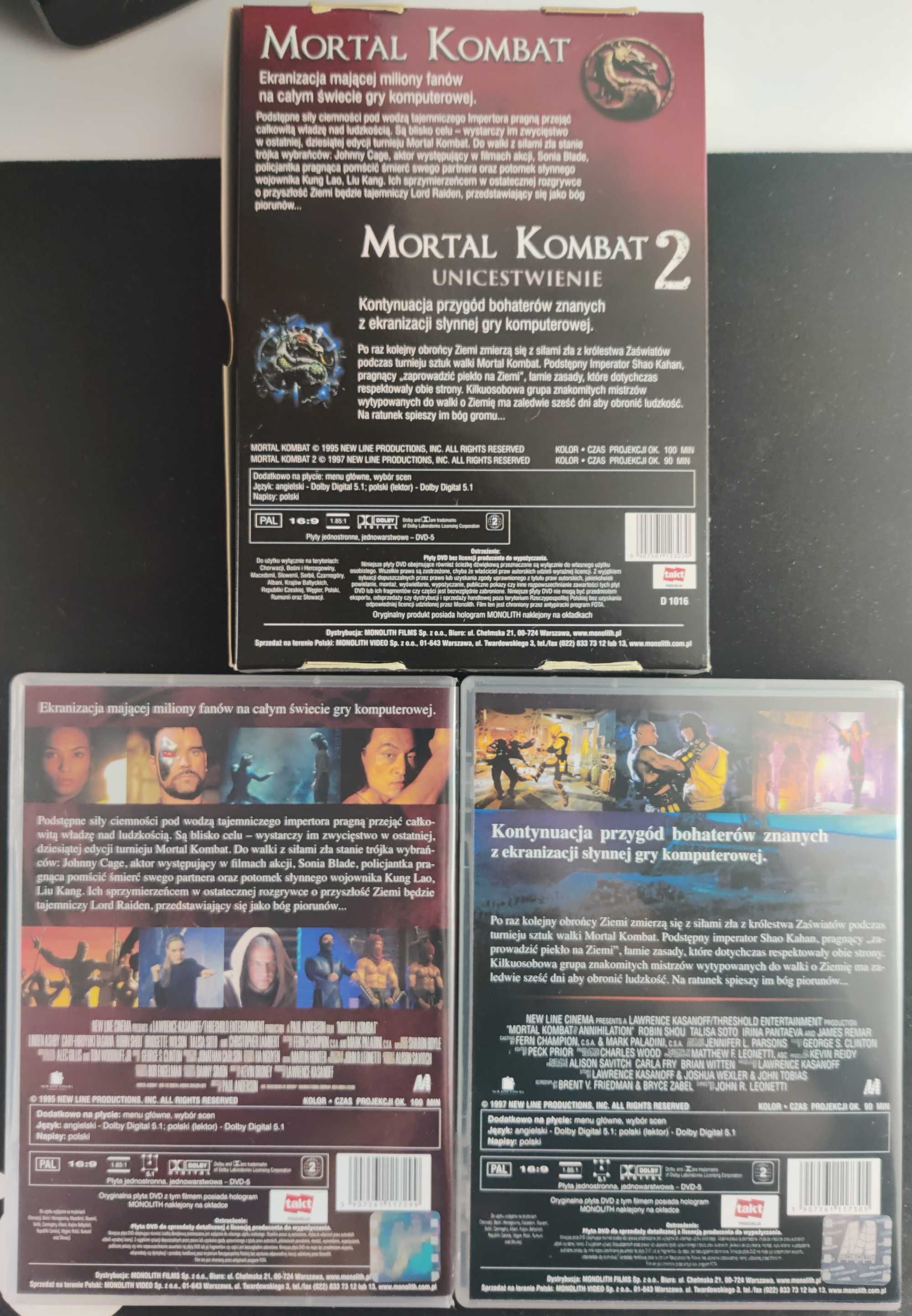 Mortal Kombat+Mortal Kombat 2: Unicestwienie [DVD] - polski lektor