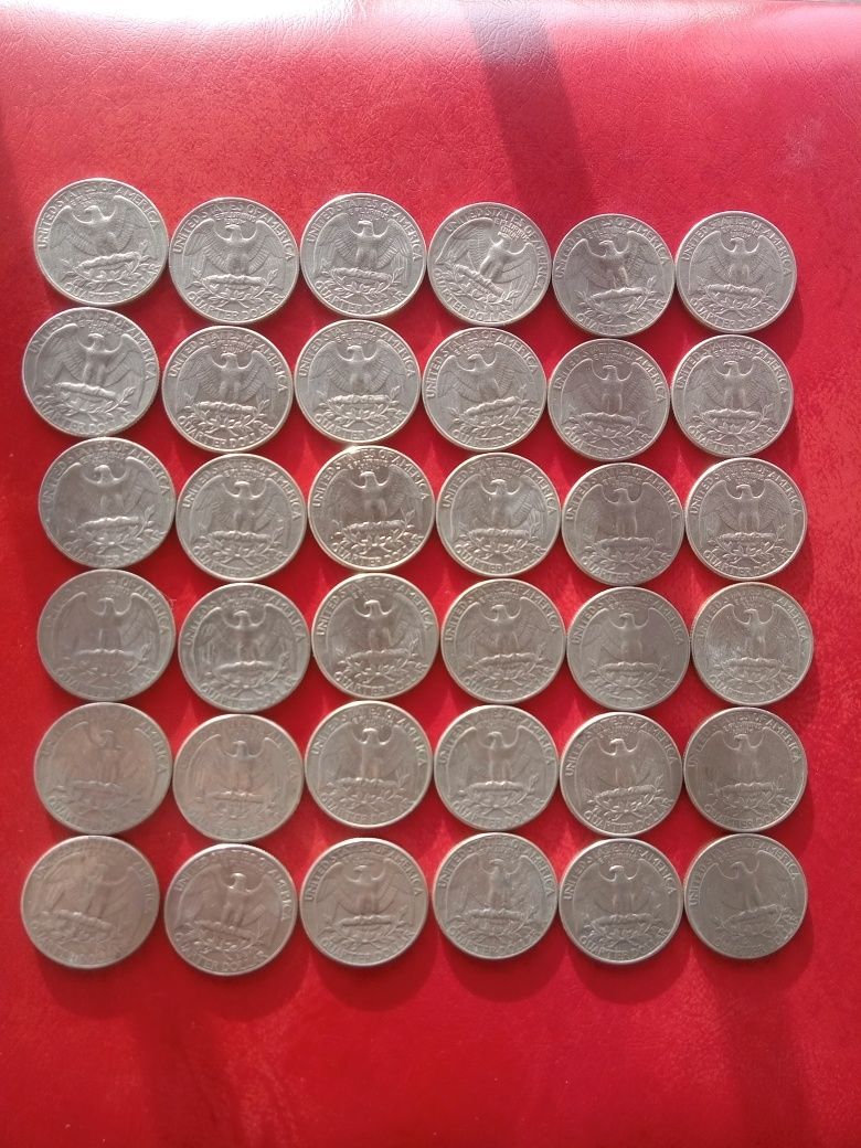Zestaw monet amerykańskich ćwierć dolarów  36 sztuki