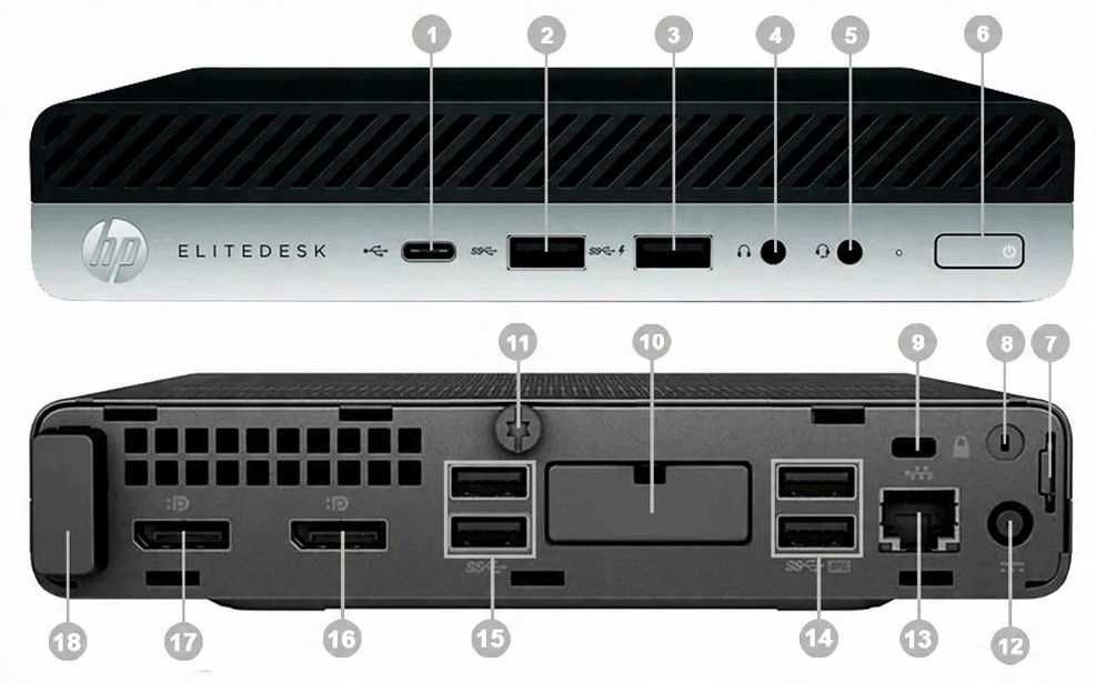 Mini PC komputer HP 705 G4 Ryzen 5 8GB 256SSD Radeon DisplayPort RS232