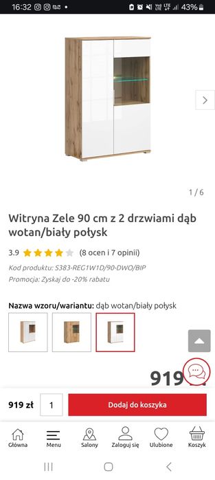 Witryna komoda ZELE black red white