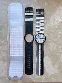 Білий чорний годинник swatch pop