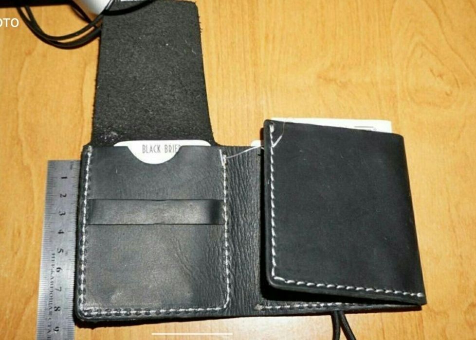 Новый кожаный кошелек портмоне для спорта