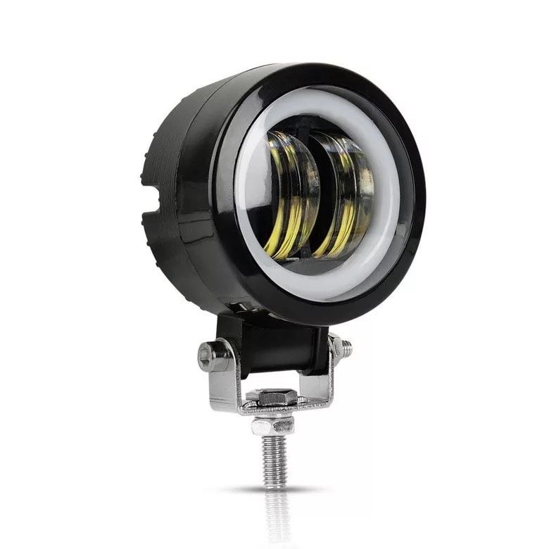 Par faróis LED auxiliares halo com suportes interruptor moto trail