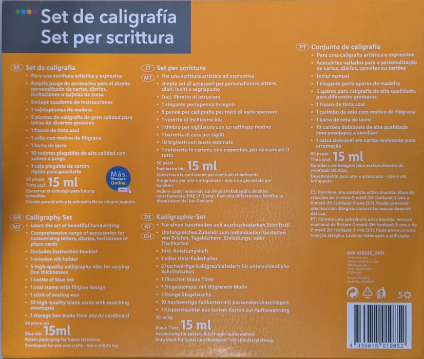 Set de caligrafia Crelando 30 peças