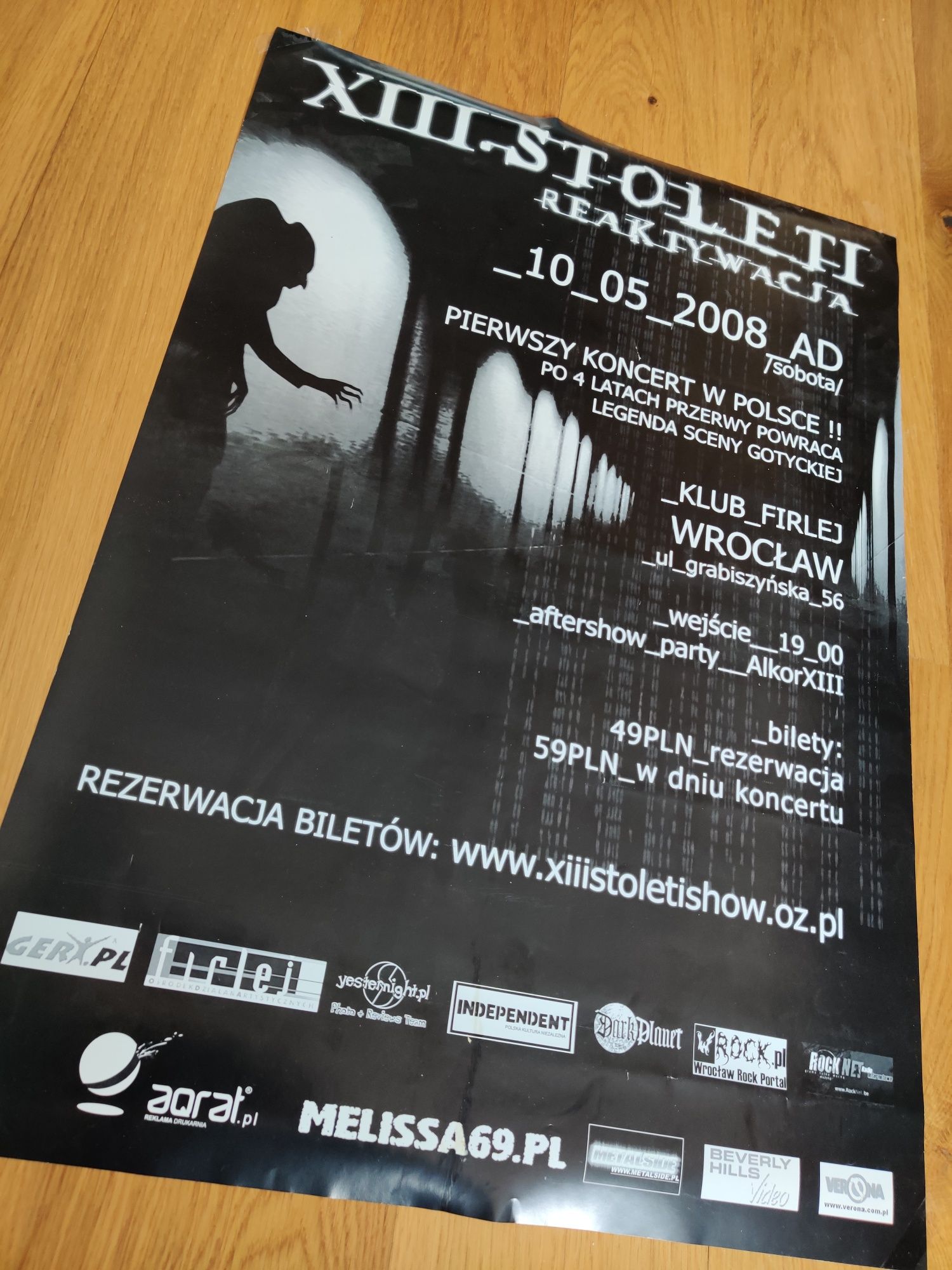 Plakat - XIII Stoleti koncert we Wrocławiu 10.05.2008r.