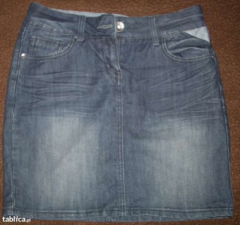 Jeansowa dżinsowa spódniczka przecierana ekstra! Rozmiar 38.