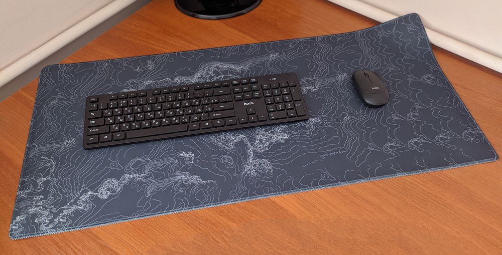 Килимок для мишки та клавіатури 880x400мм Абстракція чорна коврик