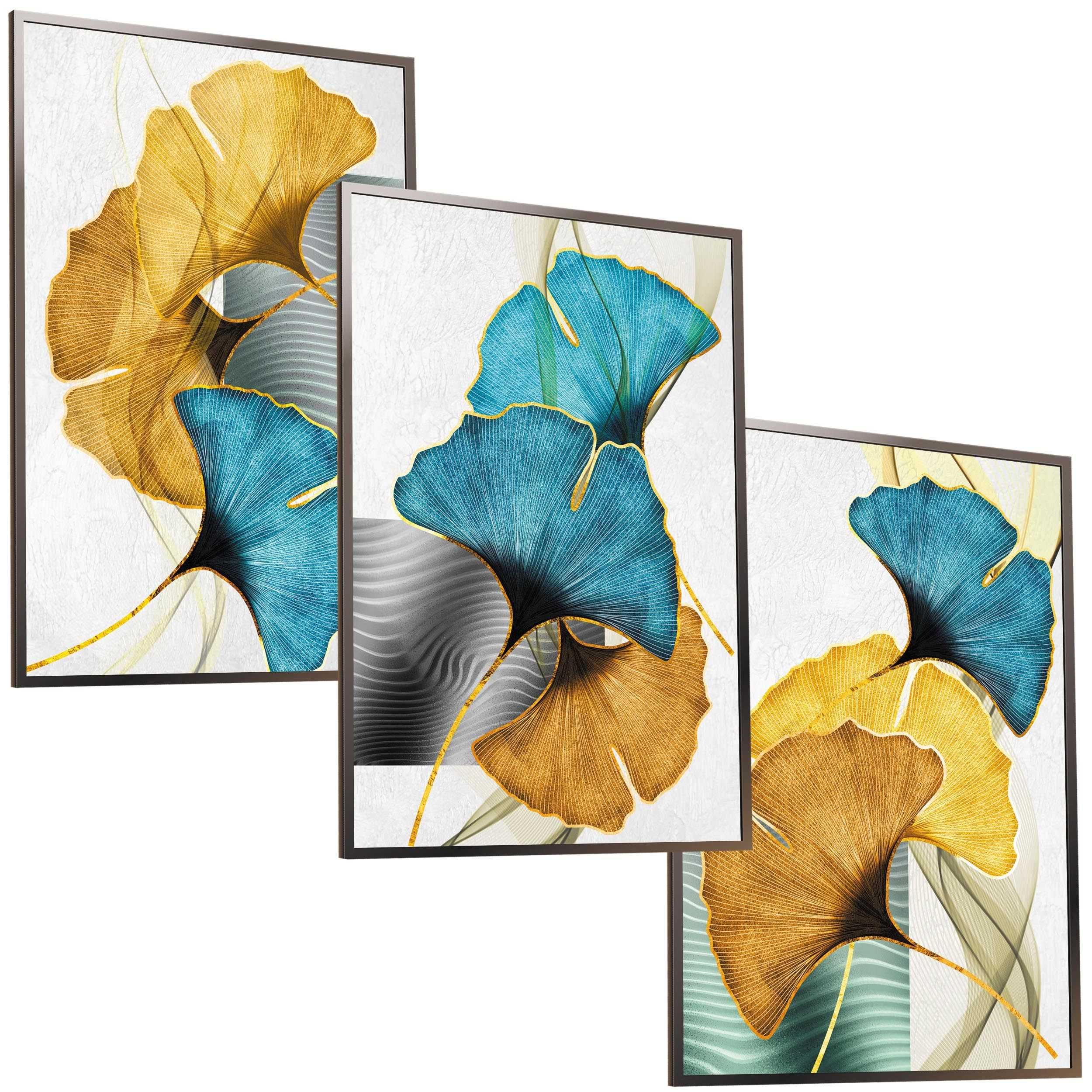 50x40 obrazy w ramie plakaty ramka GINKGO ABSTRAKCJA SALON NATURA BOHO