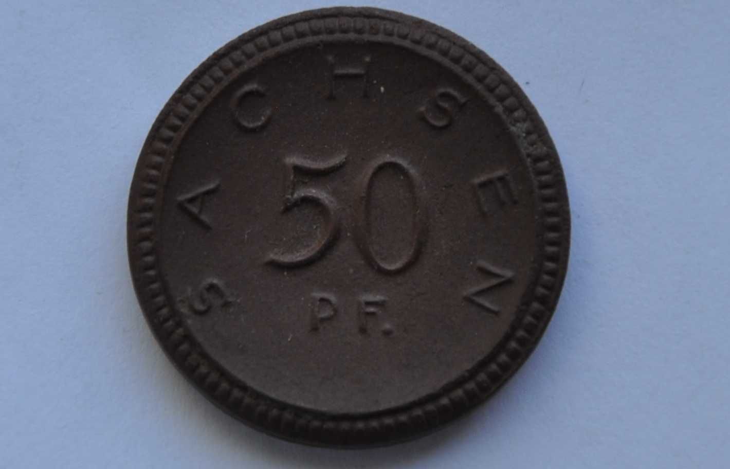 Niemcy.Saksonia 50 pfennig Sachsen-porcelana