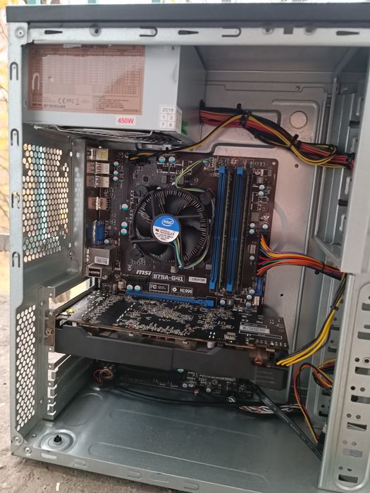 Игровой компьютер, i5 RX 470 ПК для игр монитор клавиатура