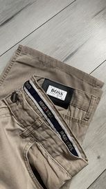 Spodnie Hugo Boss 38/34 męskie jeansy bawełna beżowe