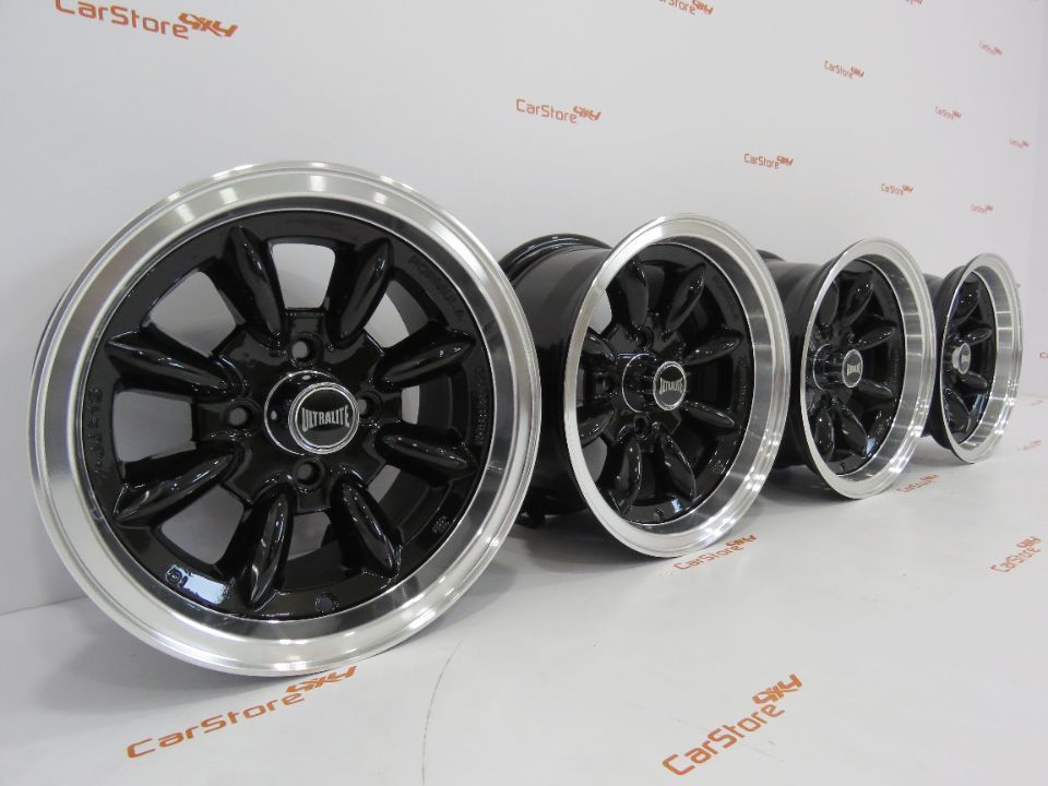 Jantes Ultralite 13x7 ET10 4x101.6 Pretas + Aba Polida
