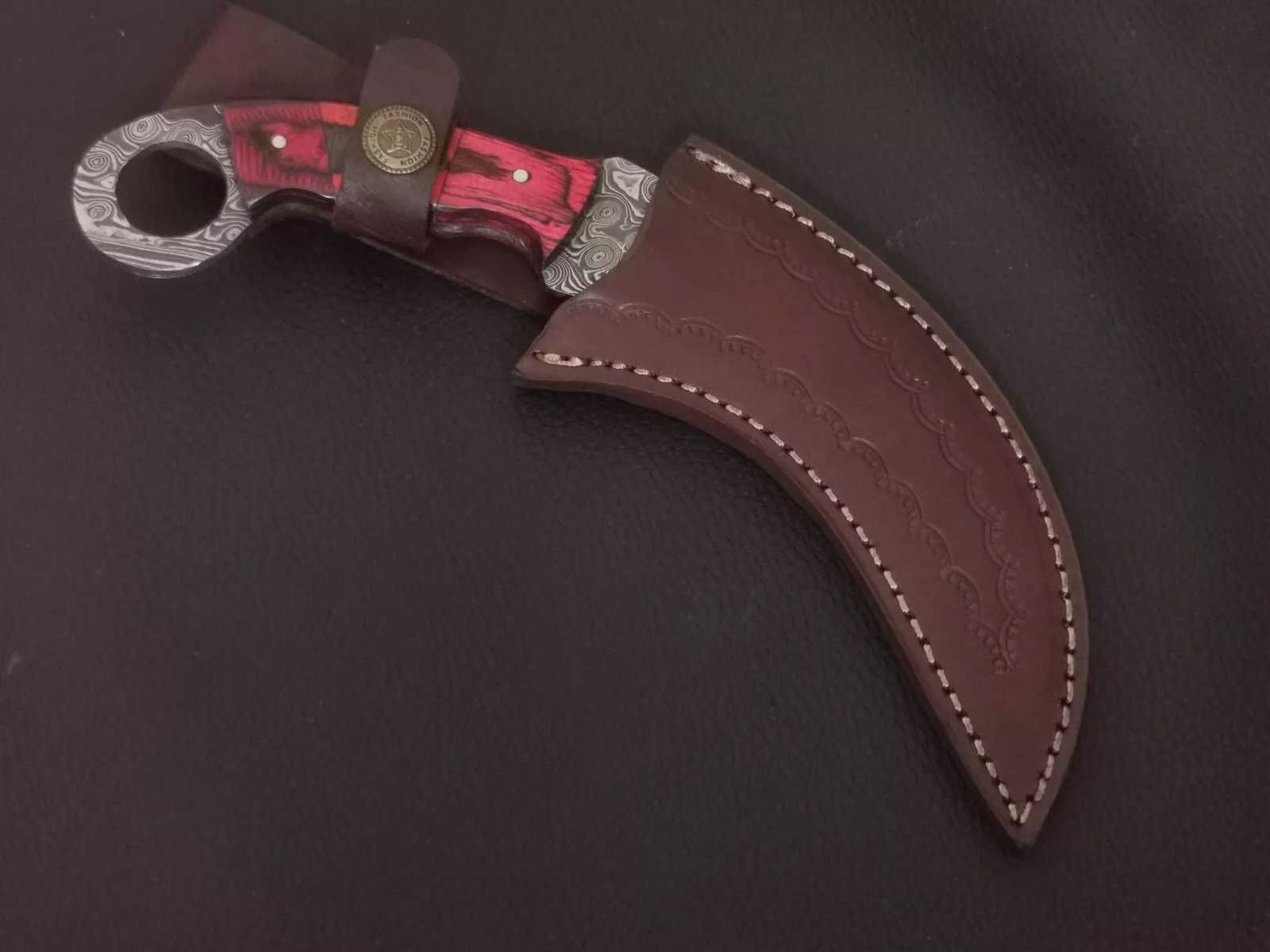KARAMBIT damast nóż STAL DAMASCEŃSKA wojskowy myśliwski CSGO 21cM