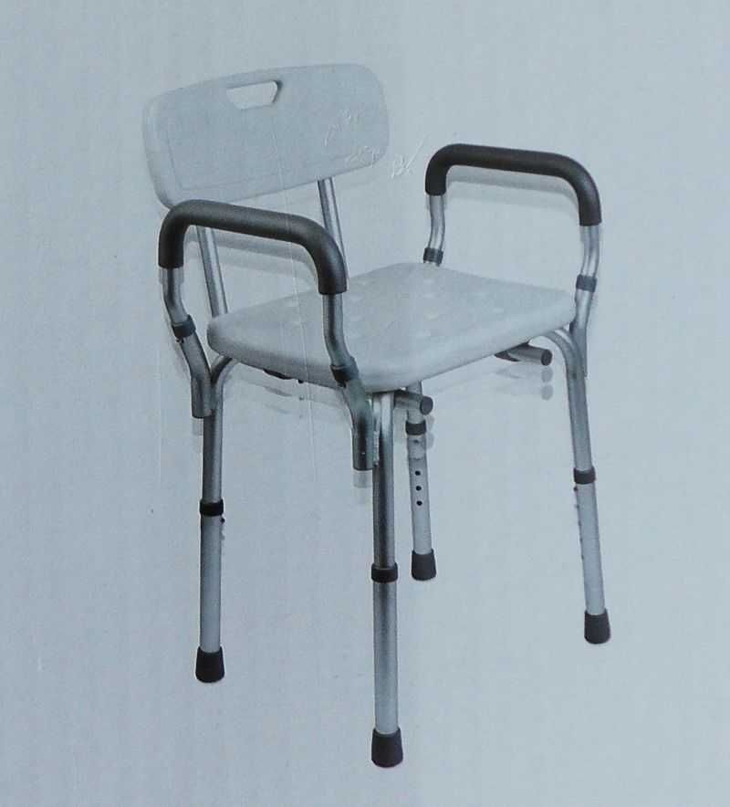 Krzesło Prysznicowe kąpielowe z oparciem i poręczami pomocnik