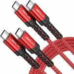 Kabel USB-C na USB-C 100W / 5A Czerwony 2.szt 2m