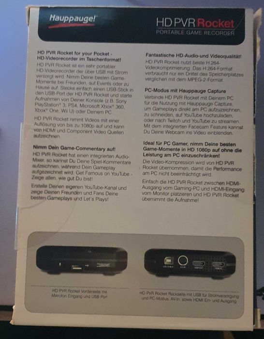 Hauppauge! HD PVR Rocket Portable Game Recorder model 1527