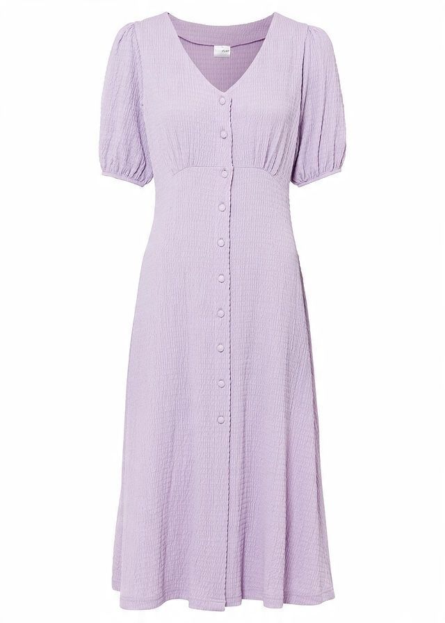 B.P.C liliowa sukienka midi z krepy 40/42.