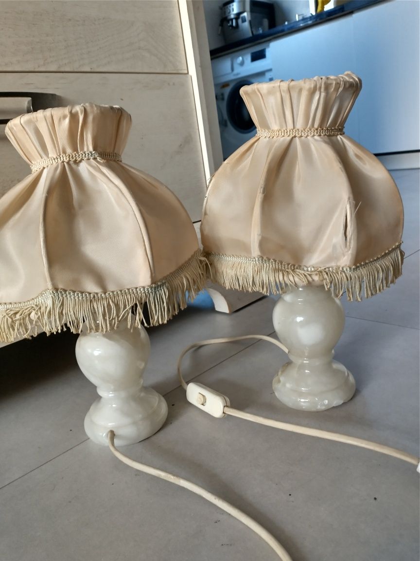 Dwie lampy francuskie Onyx wys. 38 x 19