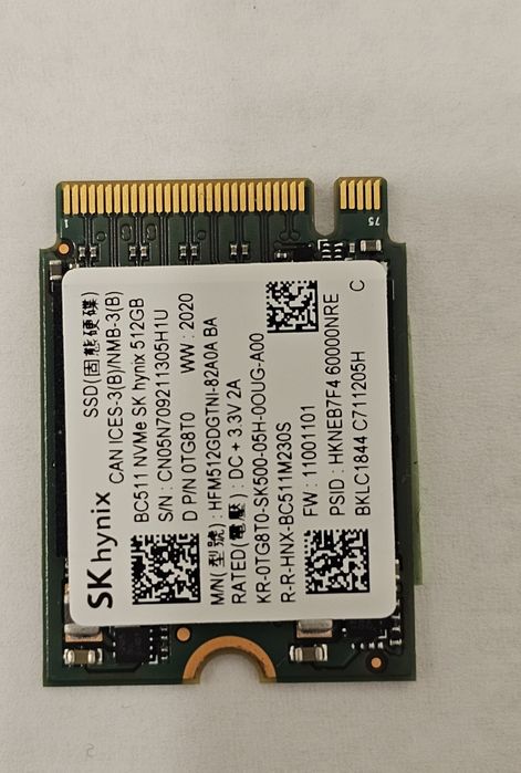 Dyski SSD m2 pojemności 512 Gb, rozmiar: 2230 i 2280
