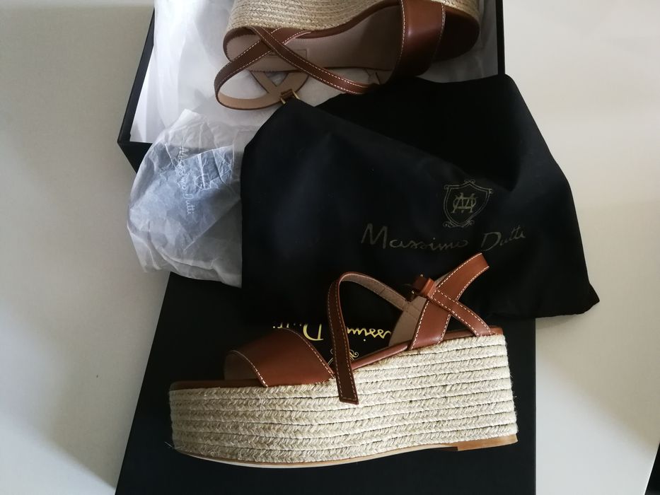 Sandalias Cunha e sisal Massimo Dutti 37